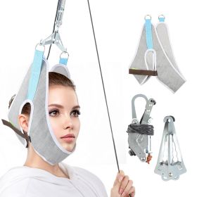 Over Door Hanging Neck Traction Kit Cushion Belt Brace Adjustable Cervical Correction Stretcher Back Head Massager Pain Relief