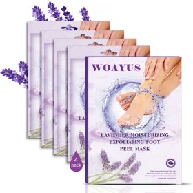 Foot exfoliating mask; suitable for dead skin and calluses; gentle foot care foot mask 4 pieces-lave
