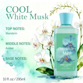 12 Scents,9.98 Oz. Unisex Shower Gel,body Wash. Large Size, Gently Cleanses And Moisturizes, Enriched With Aloe Vera And Vitamin E. Floral, Fruit (Option: Cool white musk)