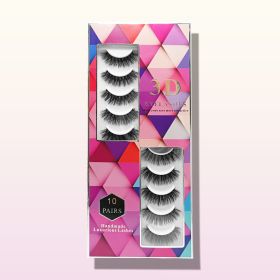 3D Premium Faux Mink False Eyelashes MK-62 (Option: 10 Pairs)