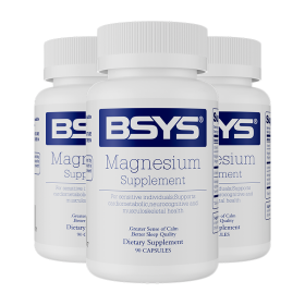 BSYS Magnesium Supplements Sleep & Anxiety Relief Aid  Muscle Relaxation Support  Heart Health & Blood Sugar Balance Formula  Cognitive Function (Option: Three bottles)