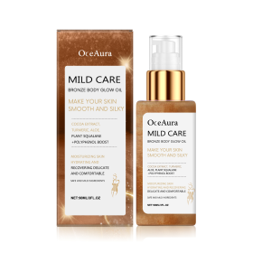 OceAura Antique Bronze Body Shimmer Oil, Shimmering Antique Bronze Liquid, Rose Gold Highlighter Oil, Waterproof Moisturizing Massage. (Option: 2pcs)