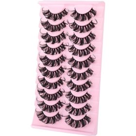 10 Pairs False Lashes Eyelashes Extension Cluster, Faux Mink Fluffy Long Full Look Eye Bottom, Dramatic Cosmetic Makeup (Option: 10 Pairs)
