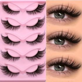 15Pairs Cat Eye Eyelashes 3D Natural False Lashes Fluffy Soft Cross Clear Band Lashes Manga Lashes Wispy Eyelash Makeup (Option: 15Pairs)
