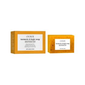 OUHOE Turmeric & Kojic Soap, Gentle Cleansing Skin Moisturizing Facial Body Care Soap (Option: 1PC)