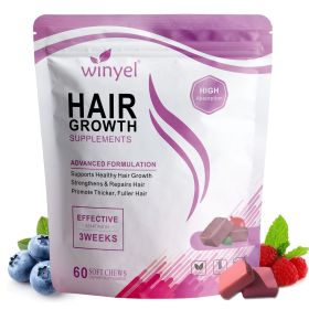 WINYEL Hair Growth Soft Chewables, Containing Hair Growth Vitamins For Men And Women, Biotin, To Help Create Thicker, Fuller, And Stronger Hair, (Option: 1 pcs)